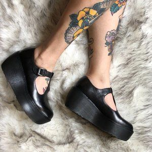 Dr. Martens leather Karina T-Bar wedge platform Mary Jane Shoe